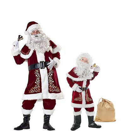 Deluxe Santa Claus Costume Set - 8-Piece Adult Christmas Outfit