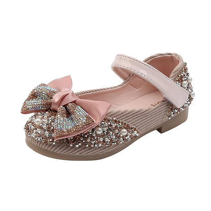 Nouveau Chaussures en cuir pour enfants strass