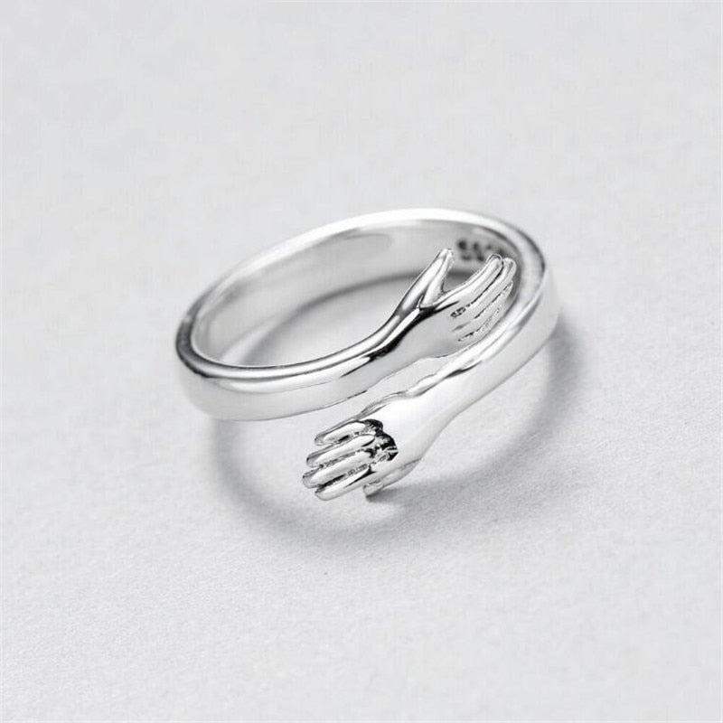 Chic Silver Plated Hug Ring for Women