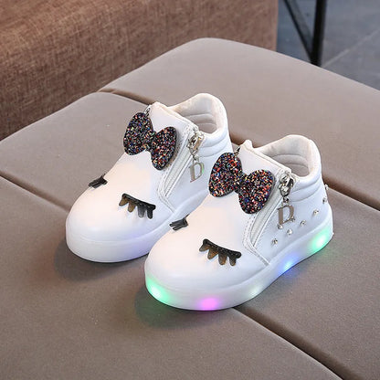 Princess Bow Glowing Sneakers for Girls