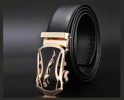 Luxury Leather Ratchet Belt Set