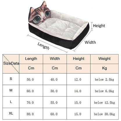 Cozy Cartoon Pet Bed for Small Pets