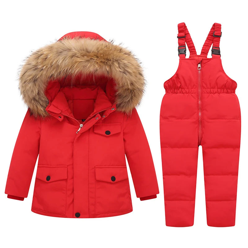 Real Fur Hooded Baby Winter Set