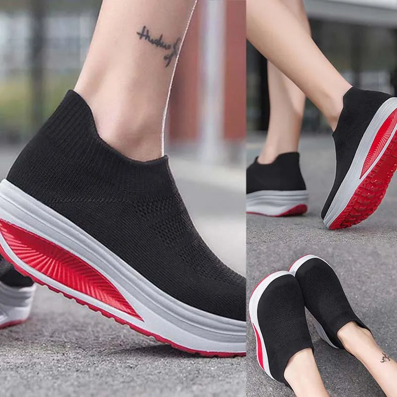 Slip-On-Sneaker mit dickem Boden für Damen