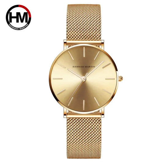 Montre de luxe fine en acier inoxydable pour femme