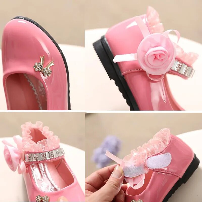 PU Leather Shoes for Flower Girls