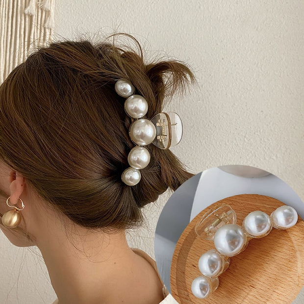 Pearl Acrylic Hair Claw Clips