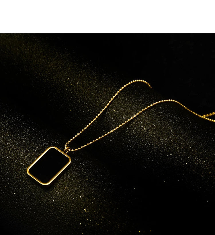 18K Gold Titanium Beaded Chain Necklace