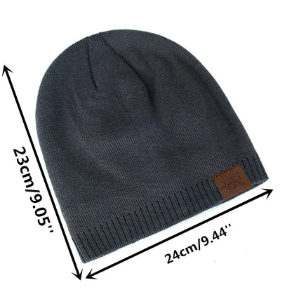 Unisex Knitted Winter Beanie – Warm Fur-Lined Outdoor Cap