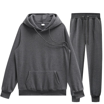 Solid Color Men's Hoodie & Pants Set