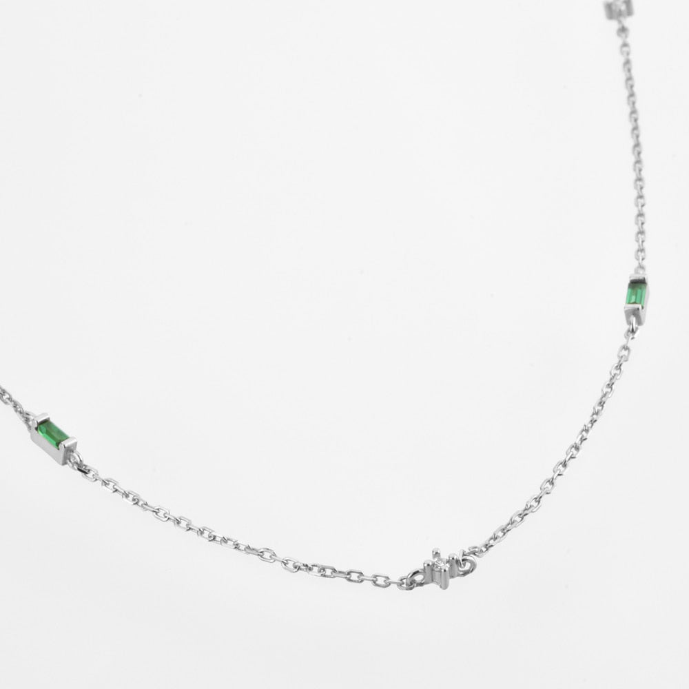 Gold Green Zircon Choker Necklace