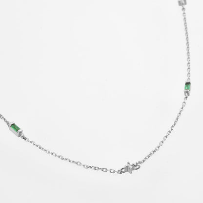 Gold Green Zircon Choker Necklace