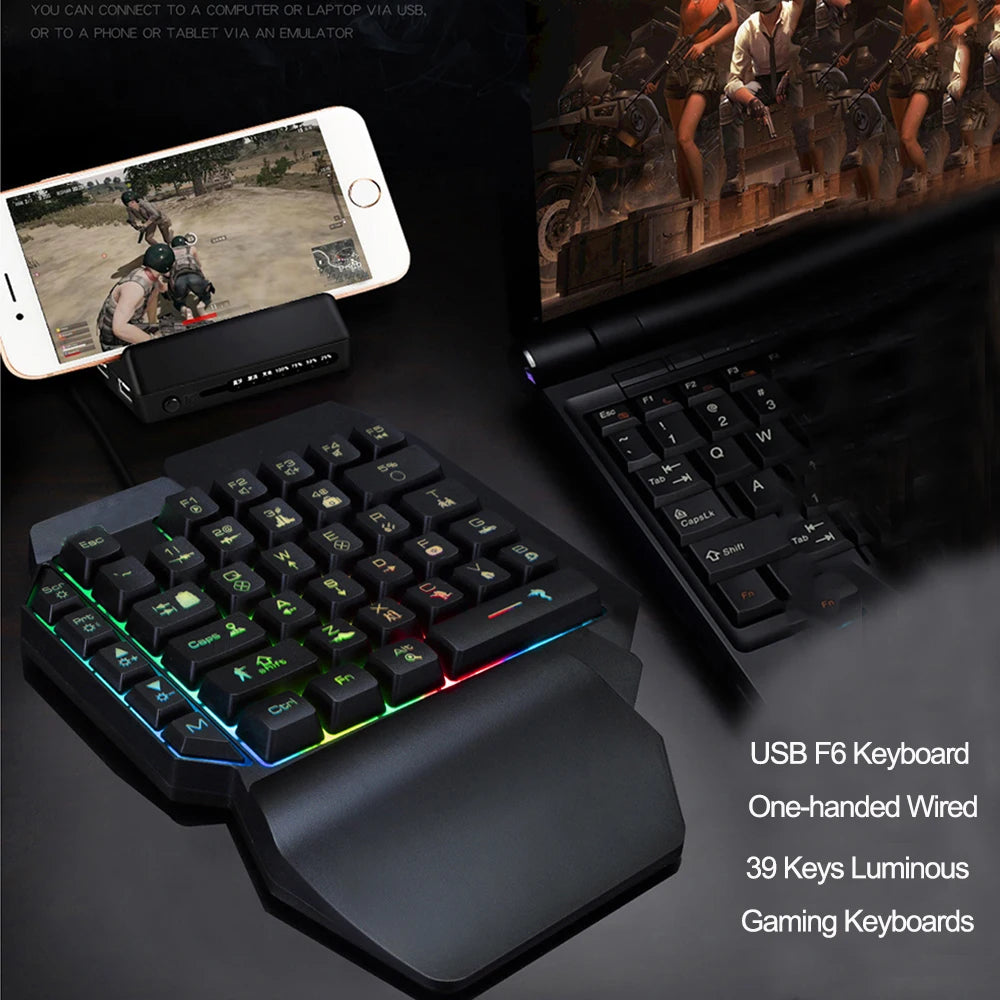 RGB Backlit 39-Key Mechanical Gaming Keyboard with Wired Mouse