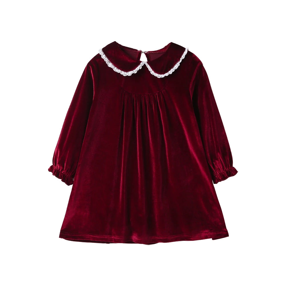 Lace Velvet Peter Pan Collar Dress
