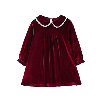 Lace Velvet Peter Pan Collar Dress