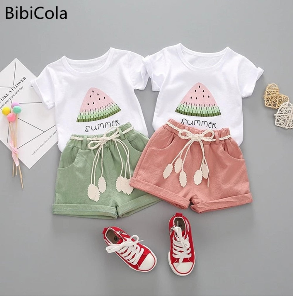 Cute 2Pc BibiCola Summer Girls Tracksuit