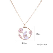 Sakura Bunny Cat Necklace - Pink
