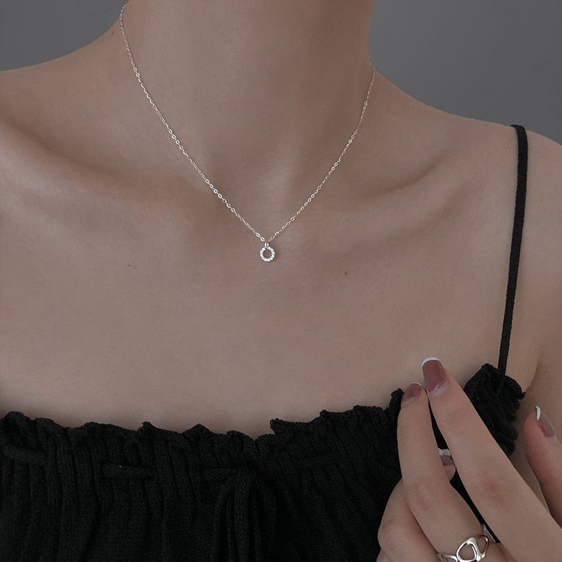 Double Circle Diamond Necklace