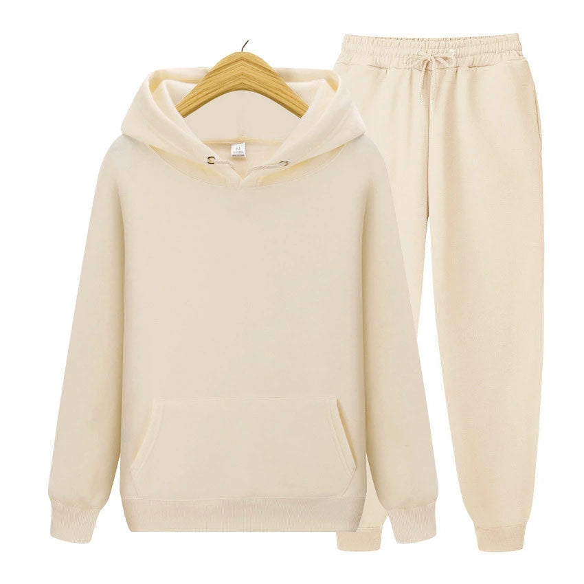 Solid Color Men's Hoodie & Pants Set