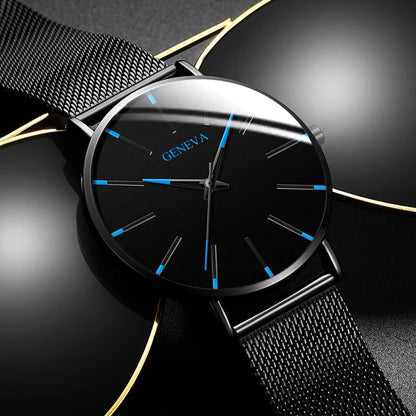 Montre minimaliste bleue pour homme 2024