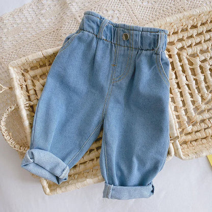 Solid Color Jeans For Girls Spring Autumn