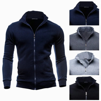 Men's Stand Collar Zip Sweatshirts - No Hood Pullover