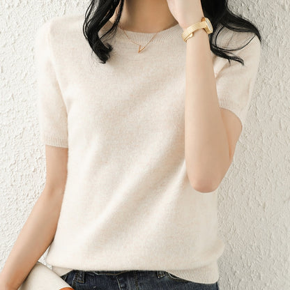 Pure Wool Short-Sleeve Pullover Vest