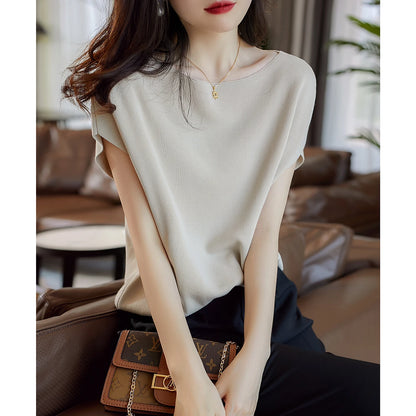 Women Summer Blouse Stylish Solid Tops Casual Short Sleeve Blusas Female O Neck Basic