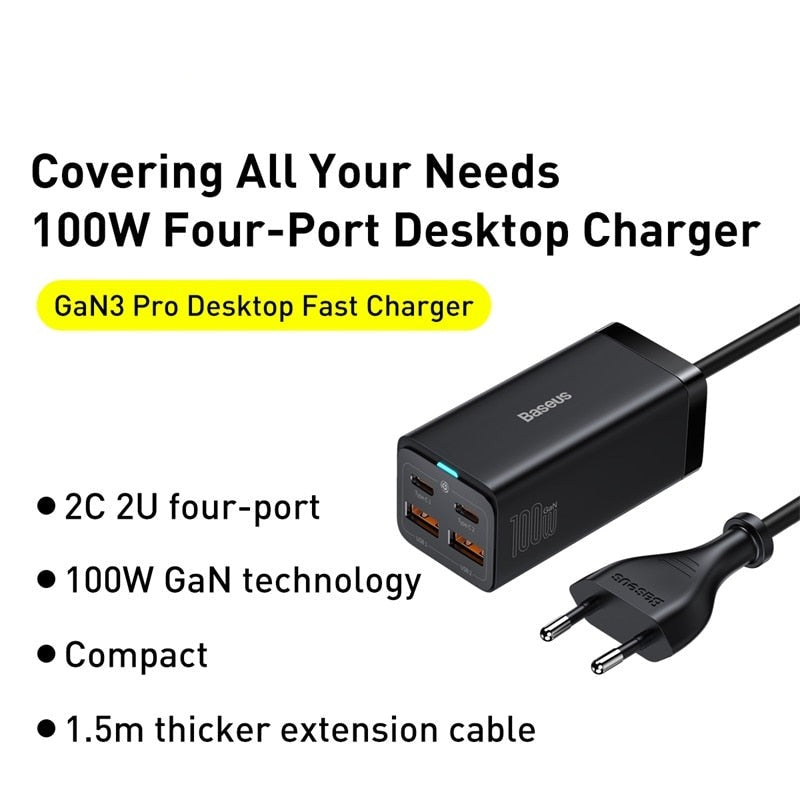 Chargeur GaN 100W pour MacBook-Samsung-iPhone