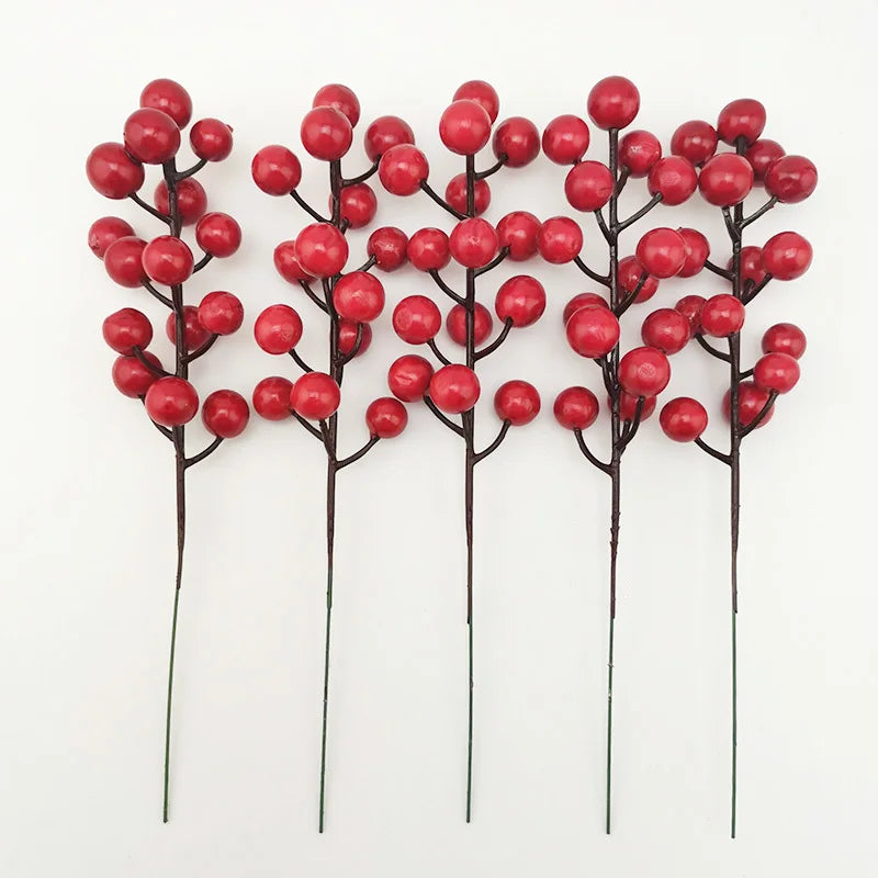 3-Color Artificial Berry Branches for Floral Wreaths