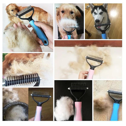 Double-Sided Pet Grooming Brush Tool