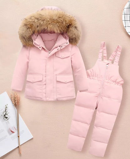 Real Fur Hooded Baby Winter Set