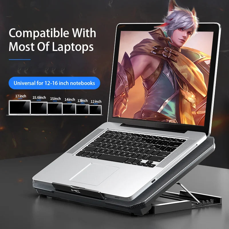 Large Gaming Laptop Cooler with Adjustable Wind Speed