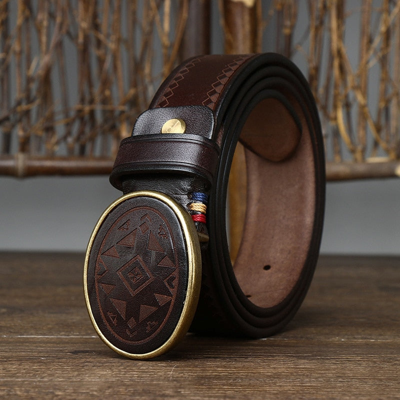 Retro Leather Belt: 3.8cm Width