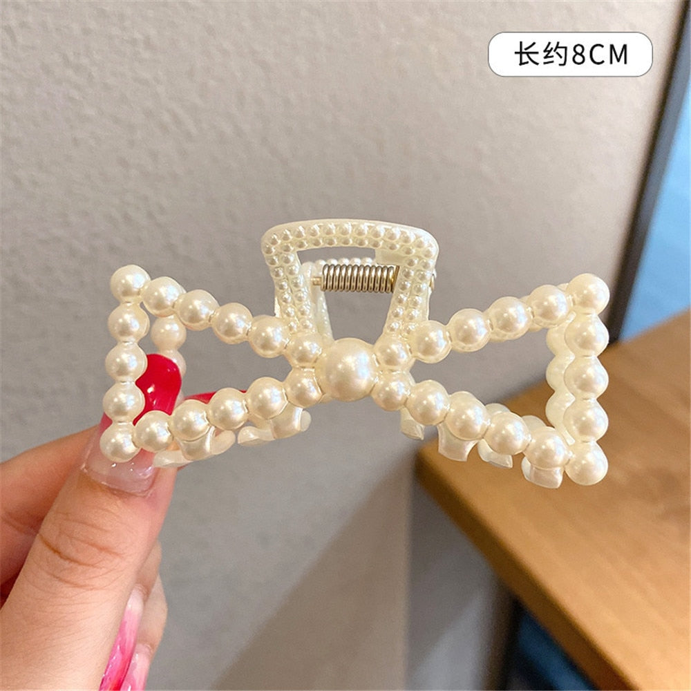 Pearl Acrylic Hair Claw Clips