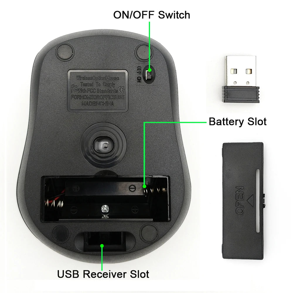 Souris sans fil USB 2,4 GHz