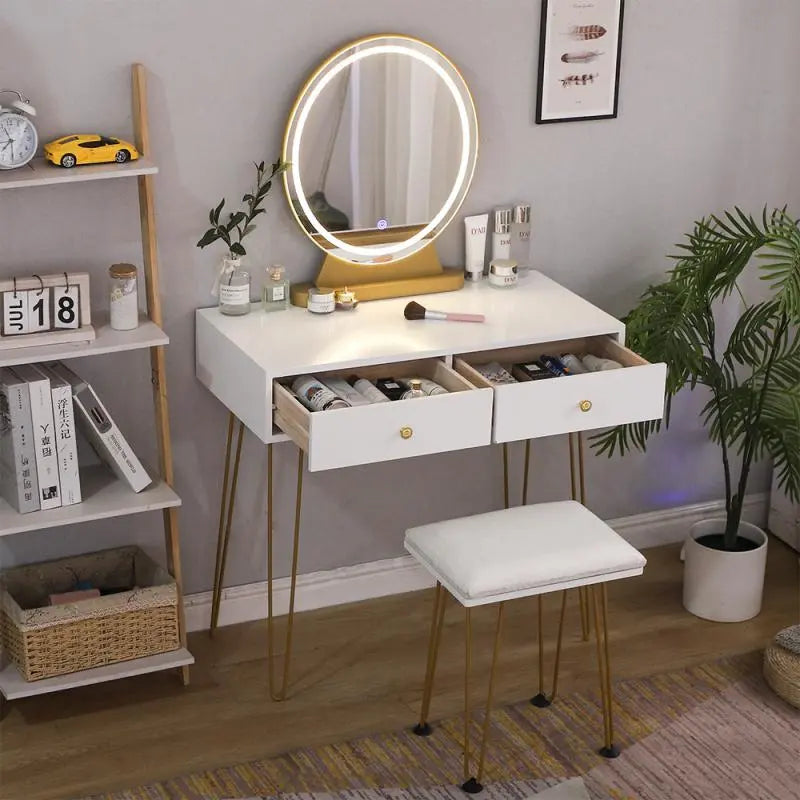 Schreibtisch mit 3 Schubladen und 360°-Spiegel