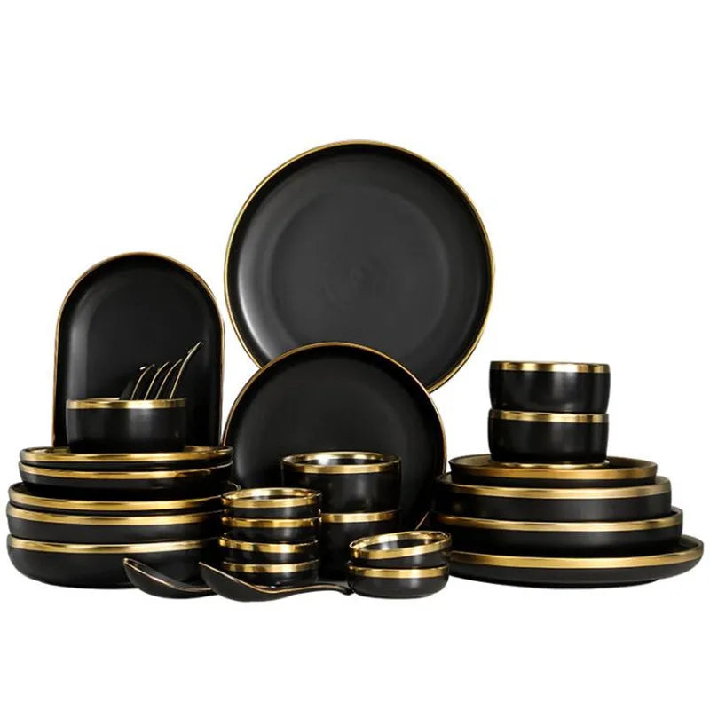 Stone Lain Florian 16-Piece Gold Dinnerware Set
