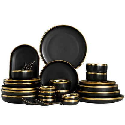 Stone Lain Florian 16-Piece Gold Dinnerware Set