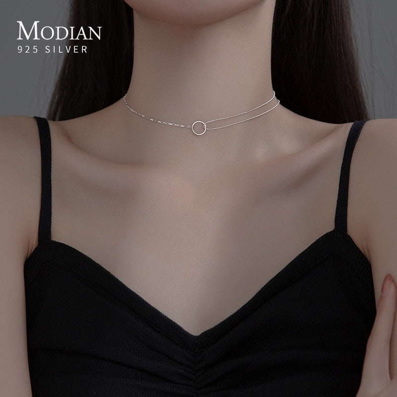 Sterling Silver Geometric Choker