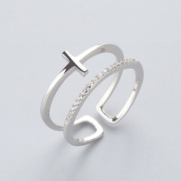 Chic Silver Plated Hug Ring for Women