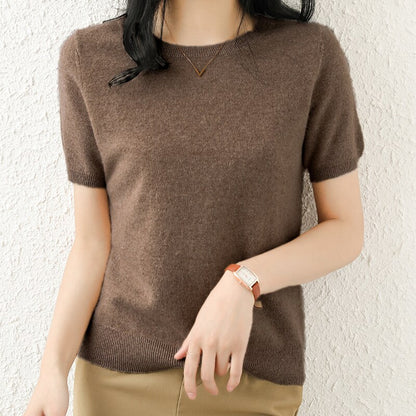 Pure Wool Short-Sleeve Pullover Vest