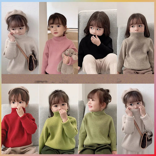 Turtleneck Kid's Winter Sweater Set