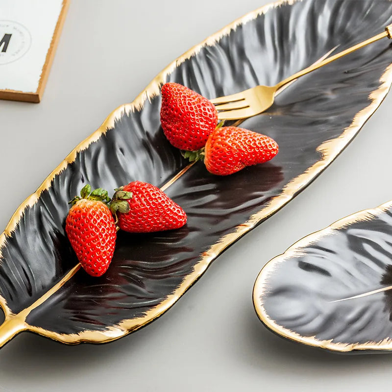 Nordic Ceramic Storage Leaf Tray