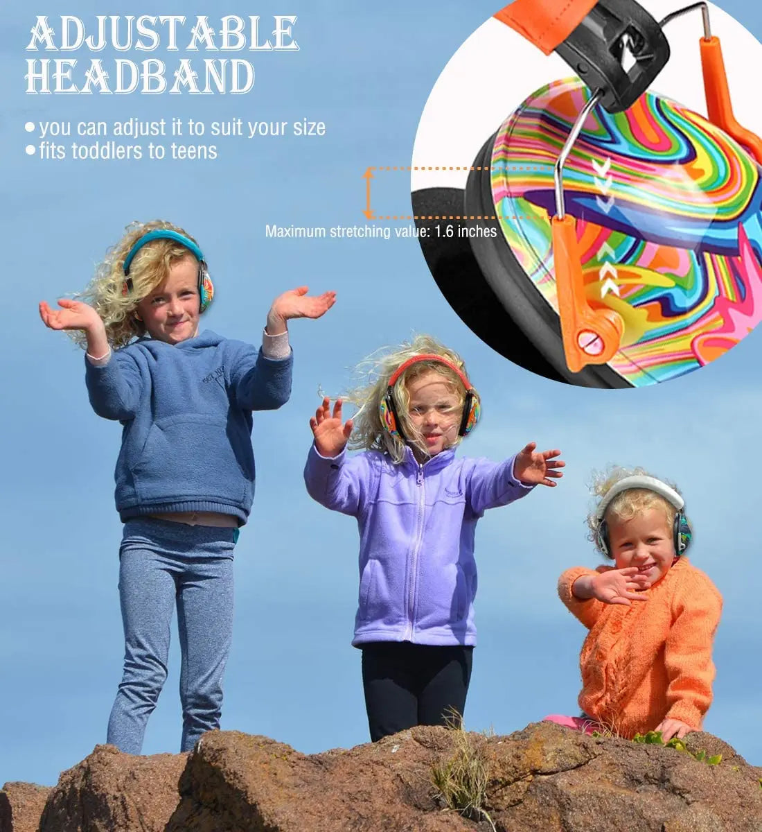 Protection auditive réglable pour enfants – Cache-oreilles à réduction de bruit pour la sécurité