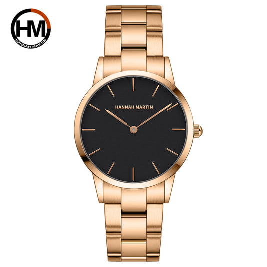 Montre de luxe pour femme en acier inoxydable