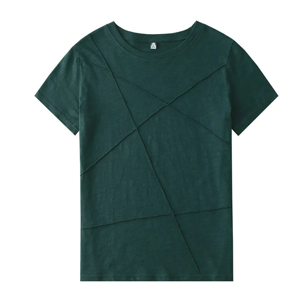 Bamboo Ribbed O-Neck T-Shirts Women
