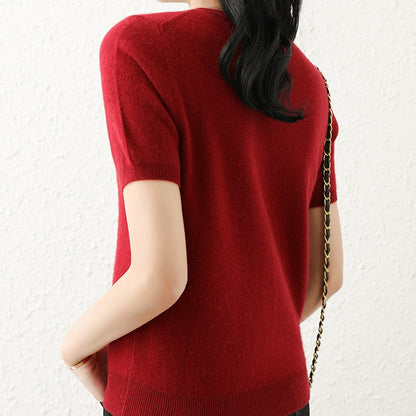 Pure Wool Short-Sleeve Pullover Vest