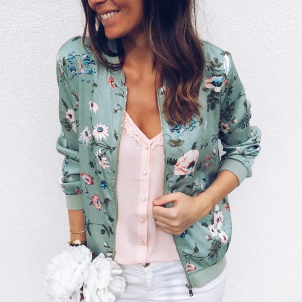 Women's Floral Print Bomber Jacket