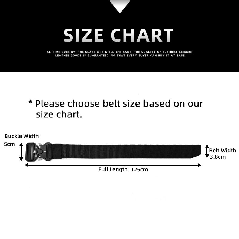 Metal Buckle Tactical Belt - XL Size